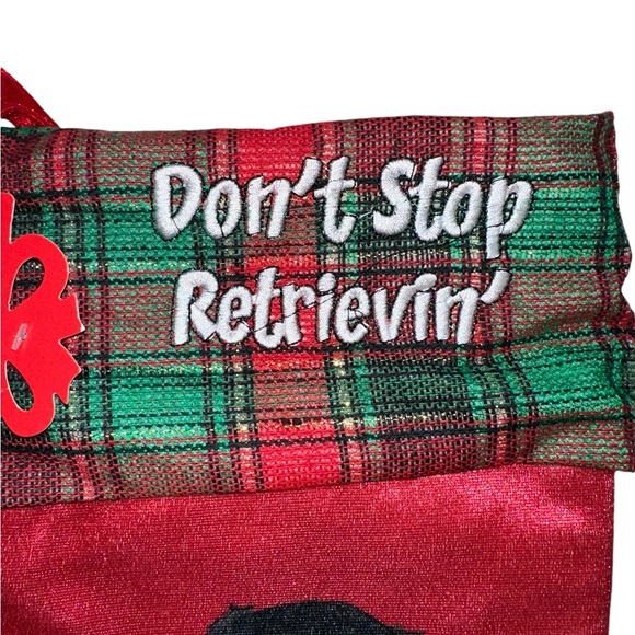 Black Labrador Retriever "Don't Stop Retrievin'" Christmas Stocking - Picture 2 of 6